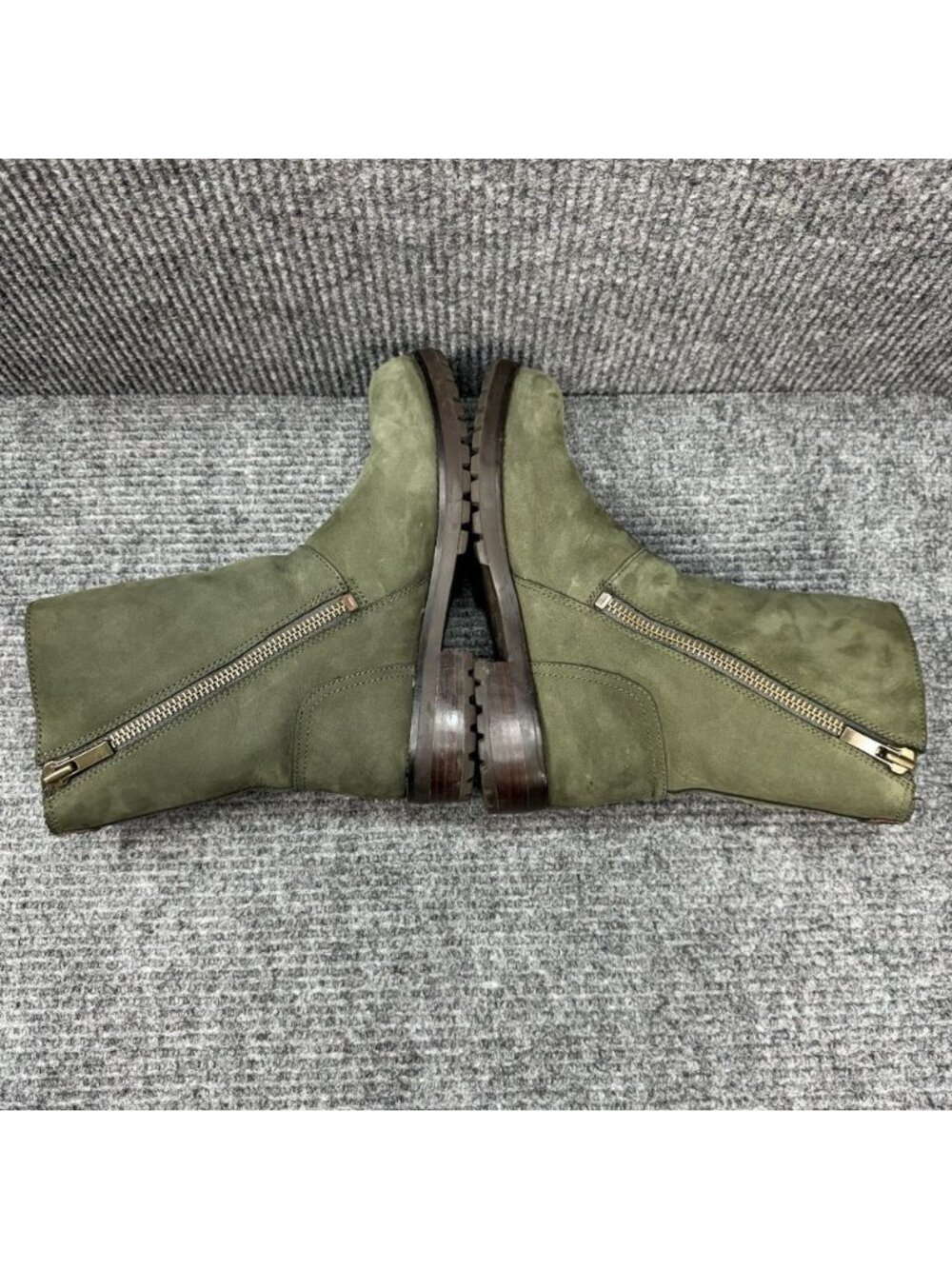 UGG Niels Suede Boots Womens 9.5 Green Moto Biker Water Resistant Fleece 1018607 - Picture 5 of 13